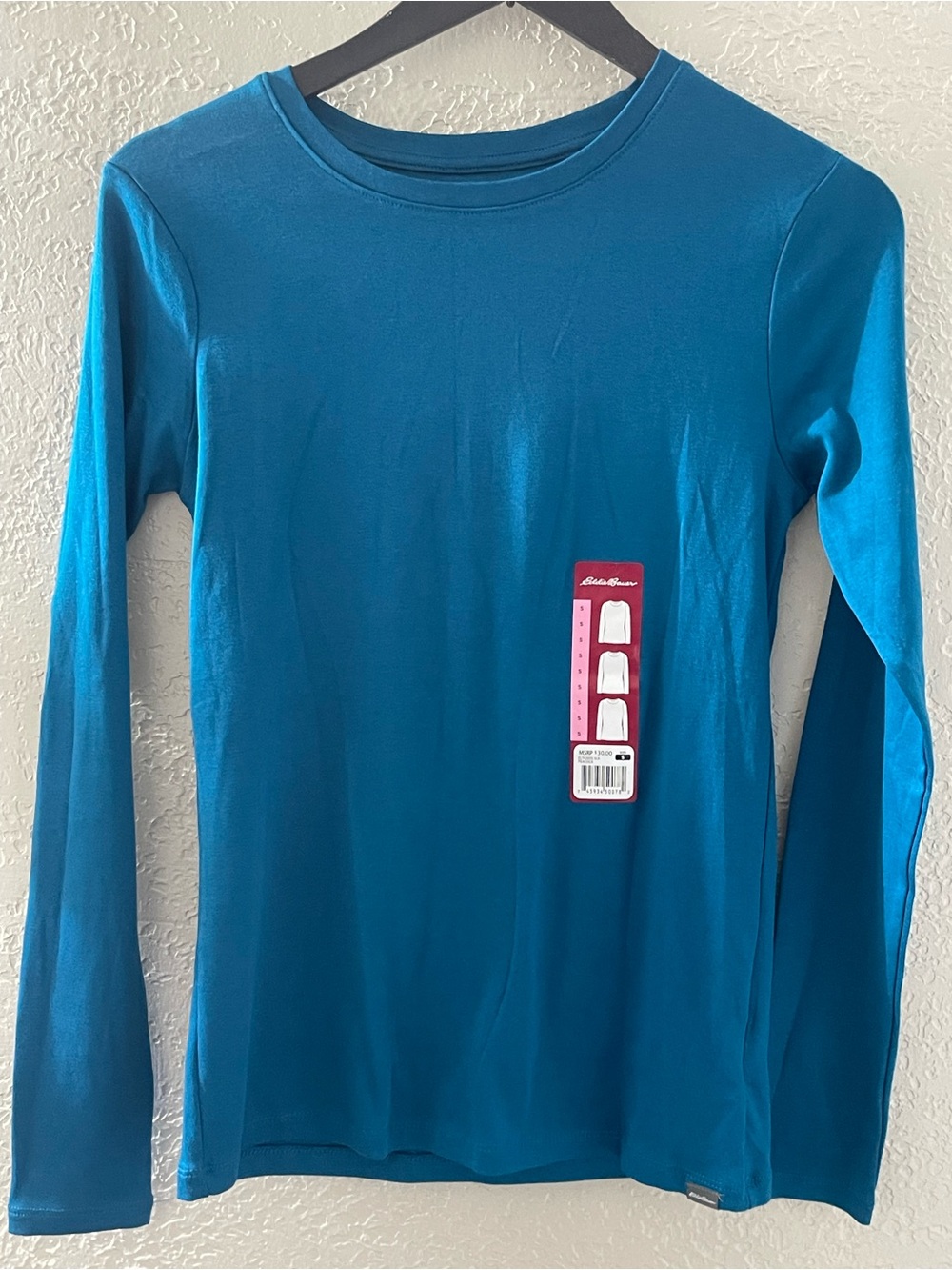 NWT Eddie Bauer Women’s Teal Long-Sleeve Crewneck Top Small